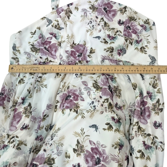 Torrid Floral Maxi Dress Gown Cross Neck Halter Womens 26 Special Occasion - Picture 11 of 15